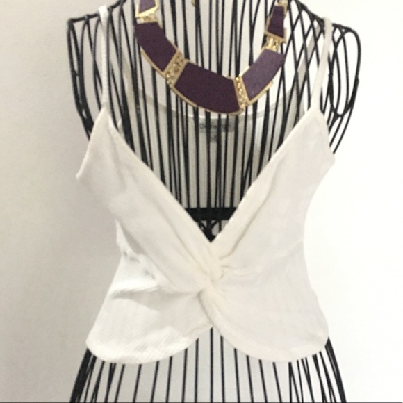 white string fitted tank top size M - Picture 2 of 5
